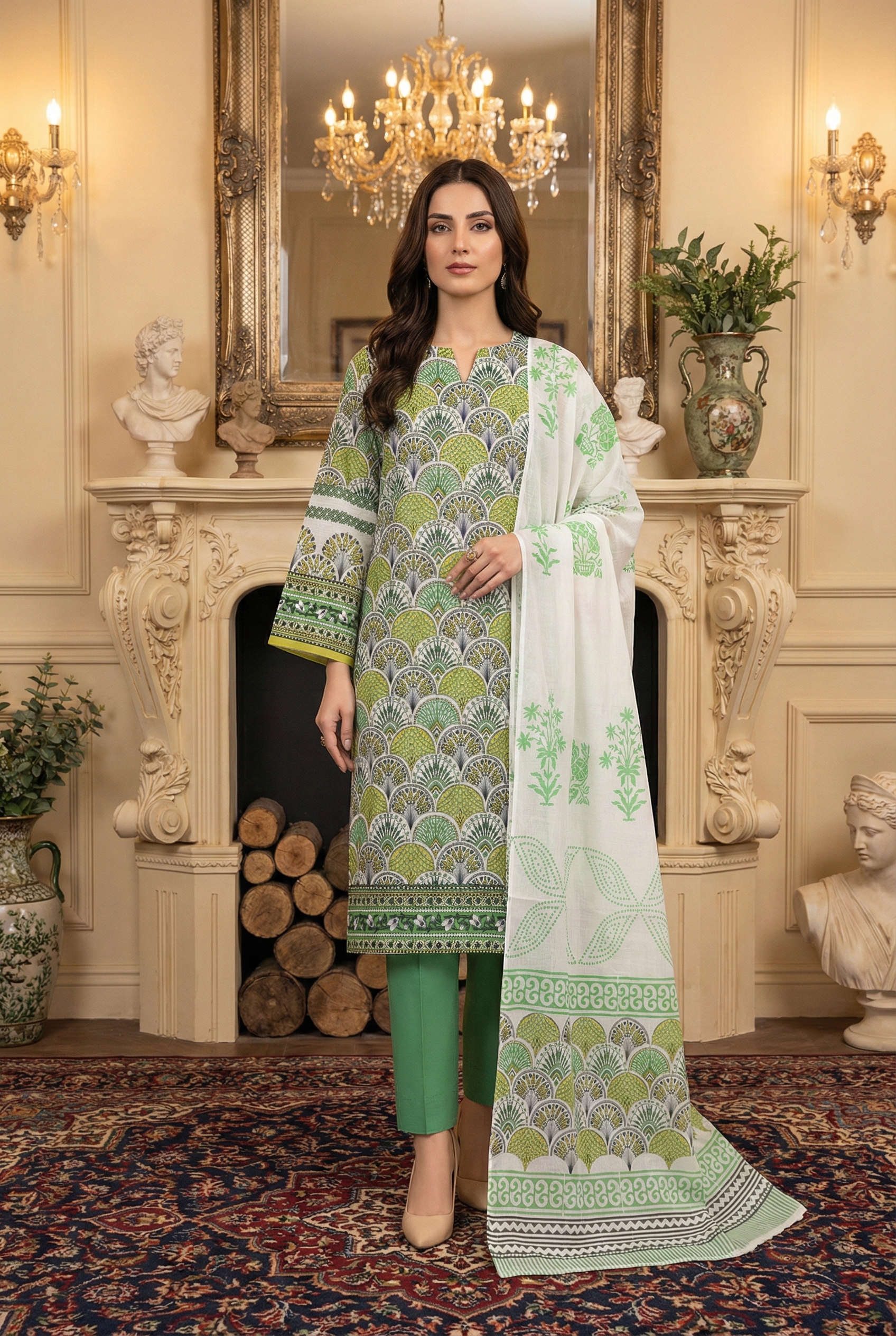 Rania’s Bana Dora Digital Panel 3-Piece Suit RNS-BDP-3P-221