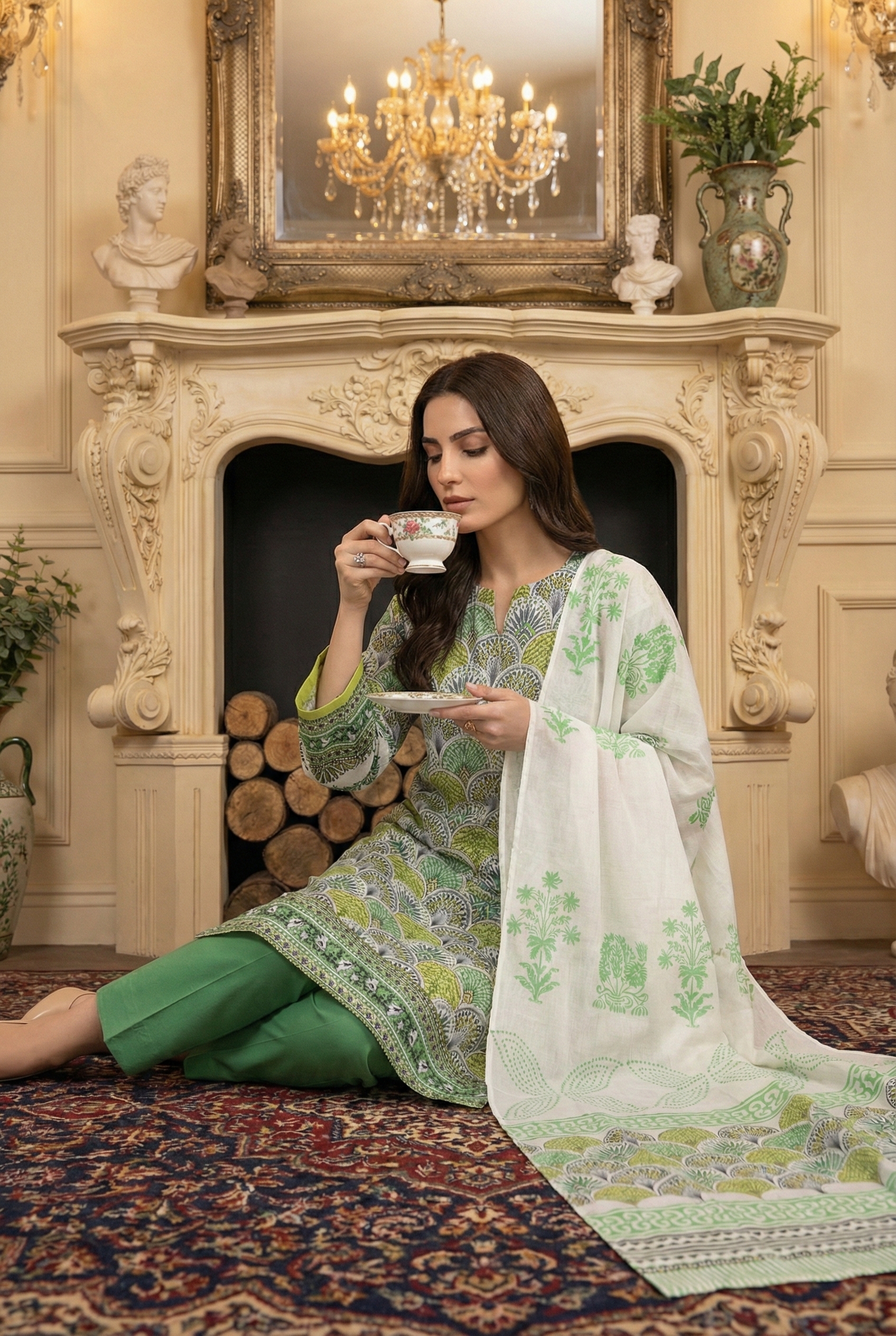 Rania’s Bana Dora Digital Panel 3-Piece Suit RNS-BDP-3P-221