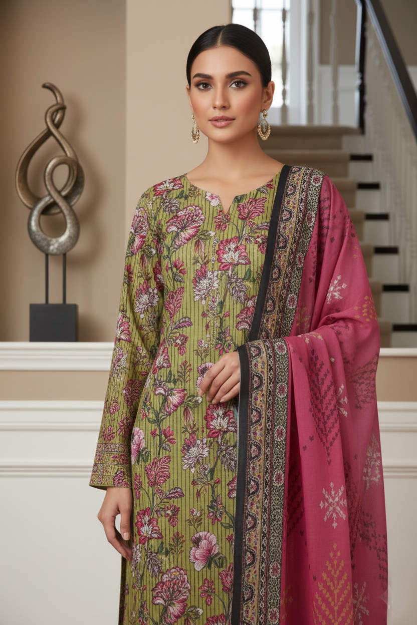 Rania’s Elegant Slub Lawn 3-Piece Suit RNS-DPC-3P-779