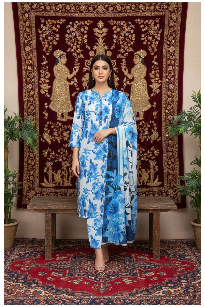 Rania’s Premium AirJet Cotton Digital Summer Suit RNS-AJC3-556