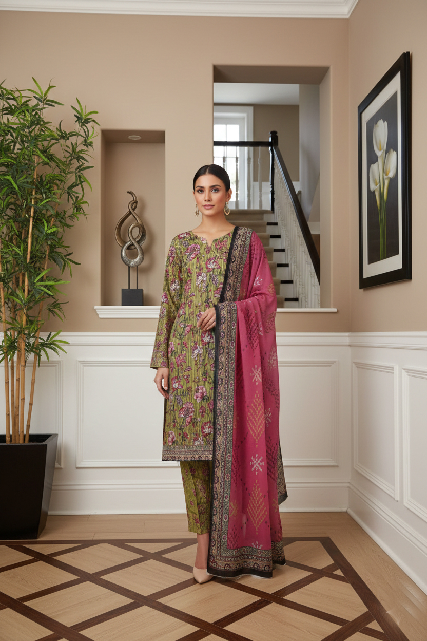 Rania’s Elegant Slub Lawn 3-Piece Suit RNS-DPC-3P-779