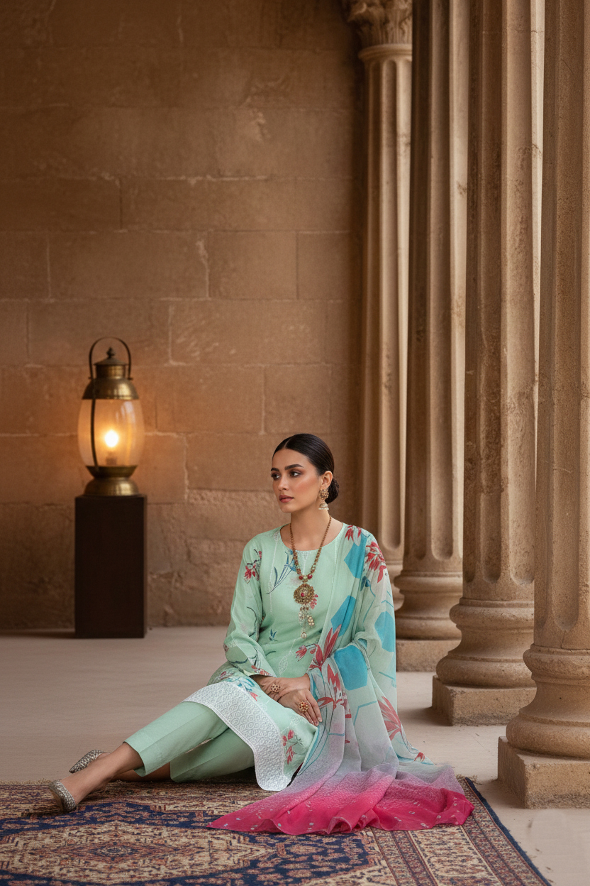 Rania’s Summer Breeze Digital Lawn 3-Piece Set RNS-DLS-3P-914 - Image 3