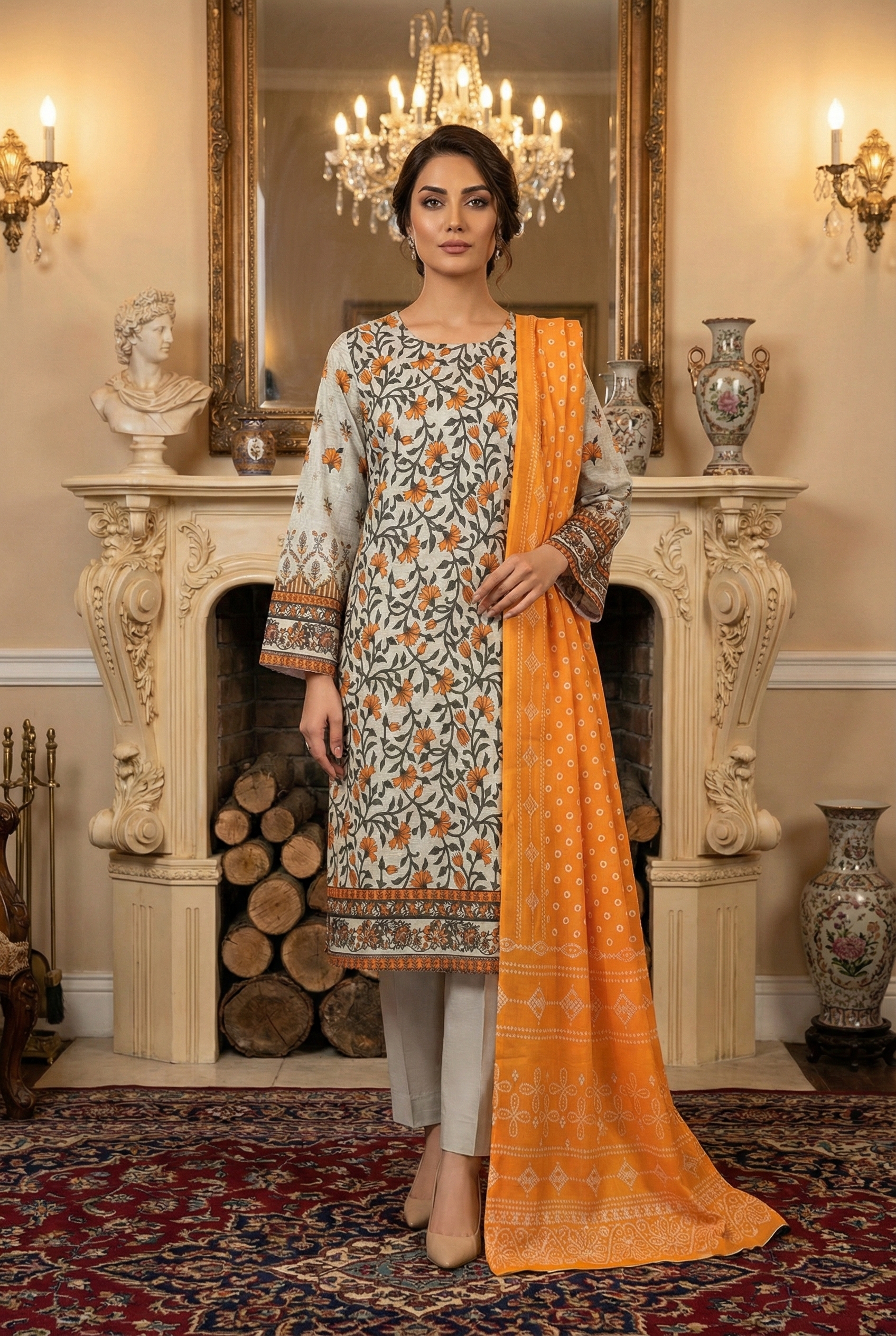 Rania’s Bana Dora Digital Panel 3-Piece Suit RNS-BDP-3P-222