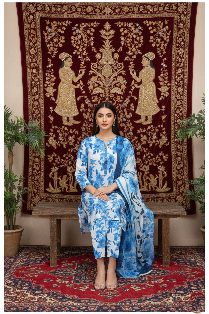 Rania’s Premium AirJet Cotton Digital Summer Suit RNS-AJC3-556