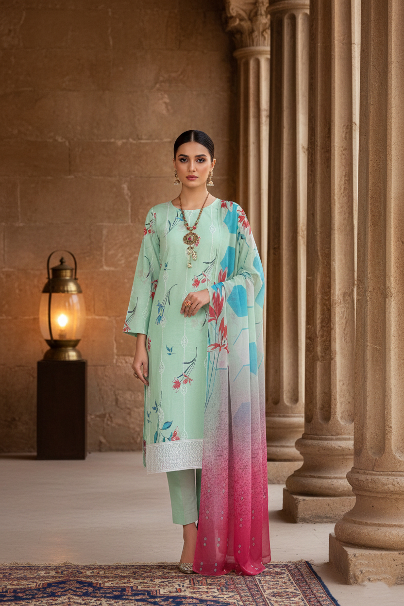 Rania’s Summer Breeze Digital Lawn 3-Piece Set RNS-DLS-3P-914