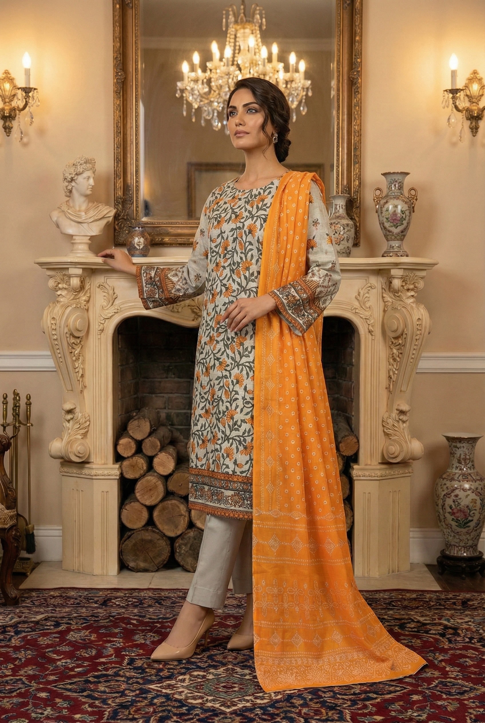 Rania’s Bana Dora Digital Panel 3-Piece Suit RNS-BDP-3P-222 - Image 3