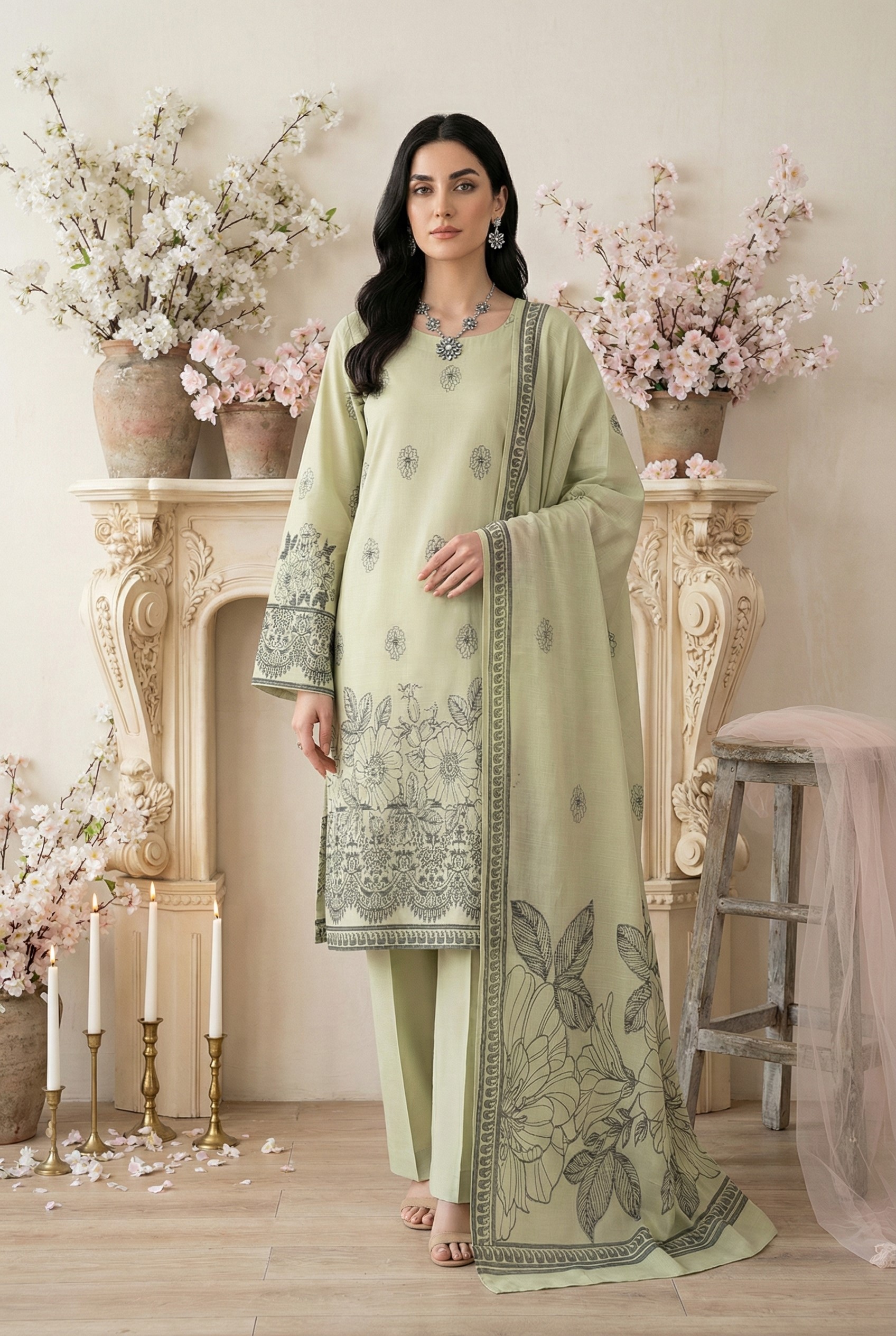 Rania’s Digital Look Brosha Jacquard 3-Piece Suit RNS-BRJ-3P-509