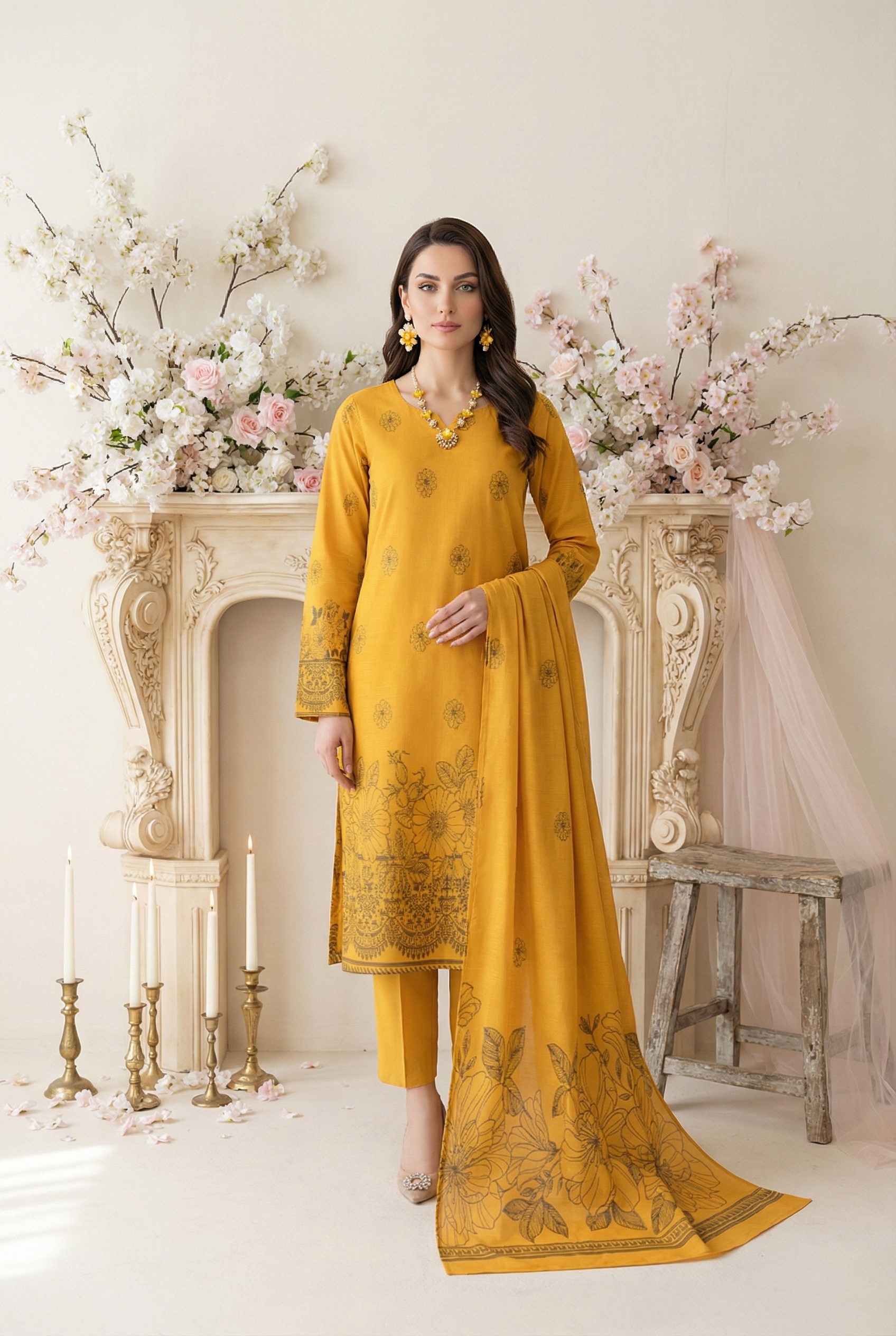 Rania’s Digital Look Brosha Jacquard 3-Piece Suit RNS-BRJ-3P-511