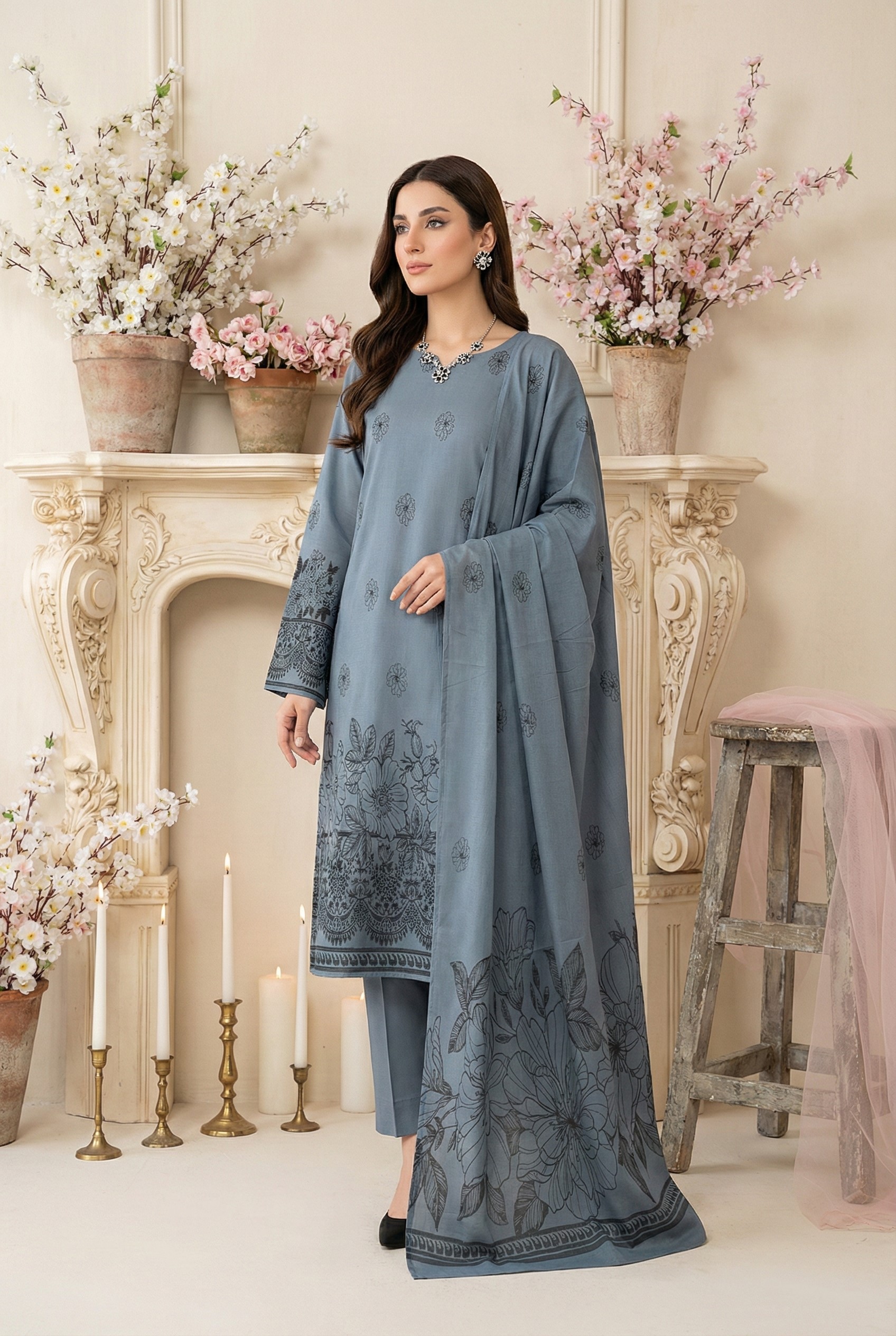 Rania’s Digital Look Brosha Jacquard 3-Piece Suit RNS-BRJ-3P-510