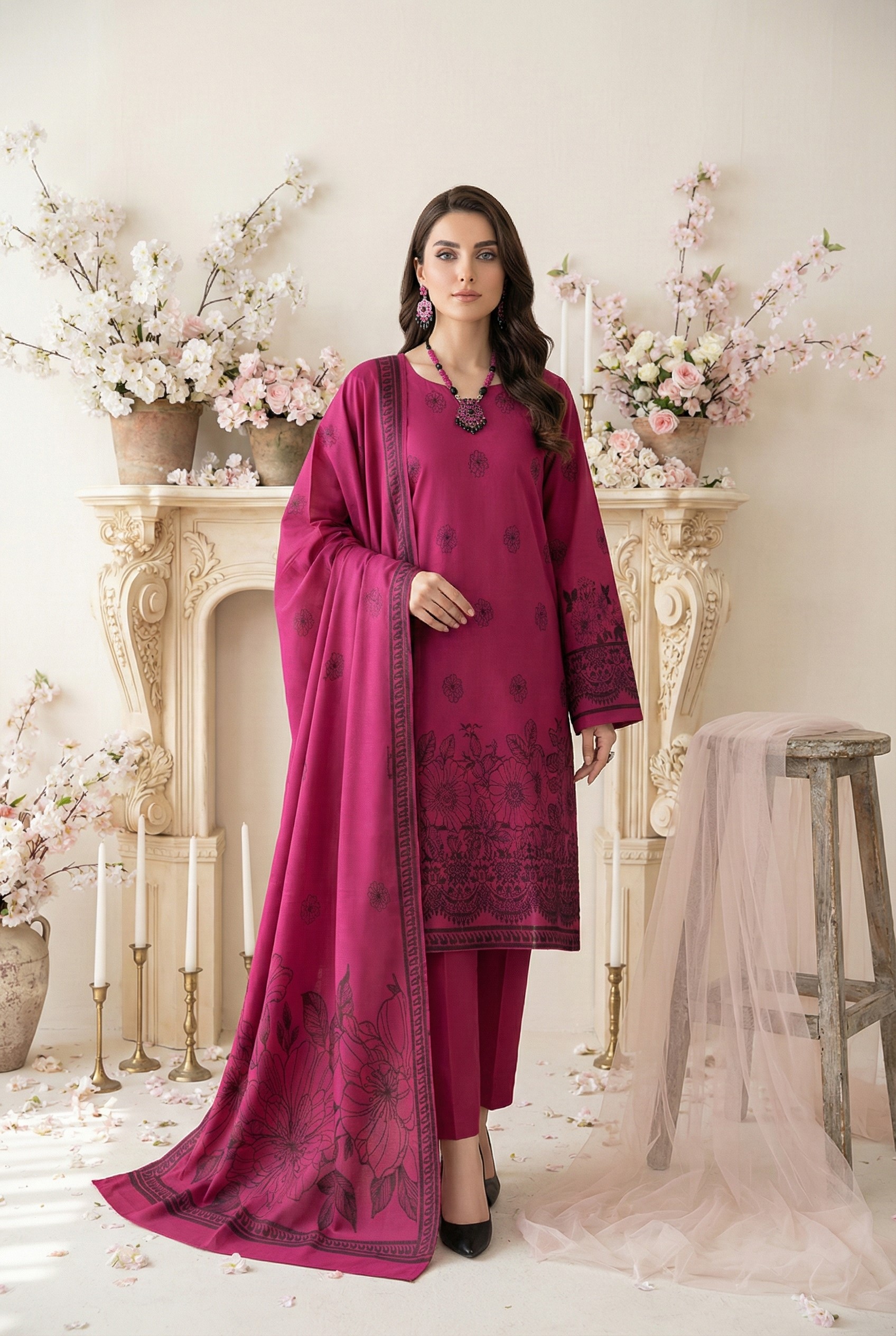 Rania’s Digital Look Brosha Jacquard 3-Piece Suit RNS-BRJ-3P-512