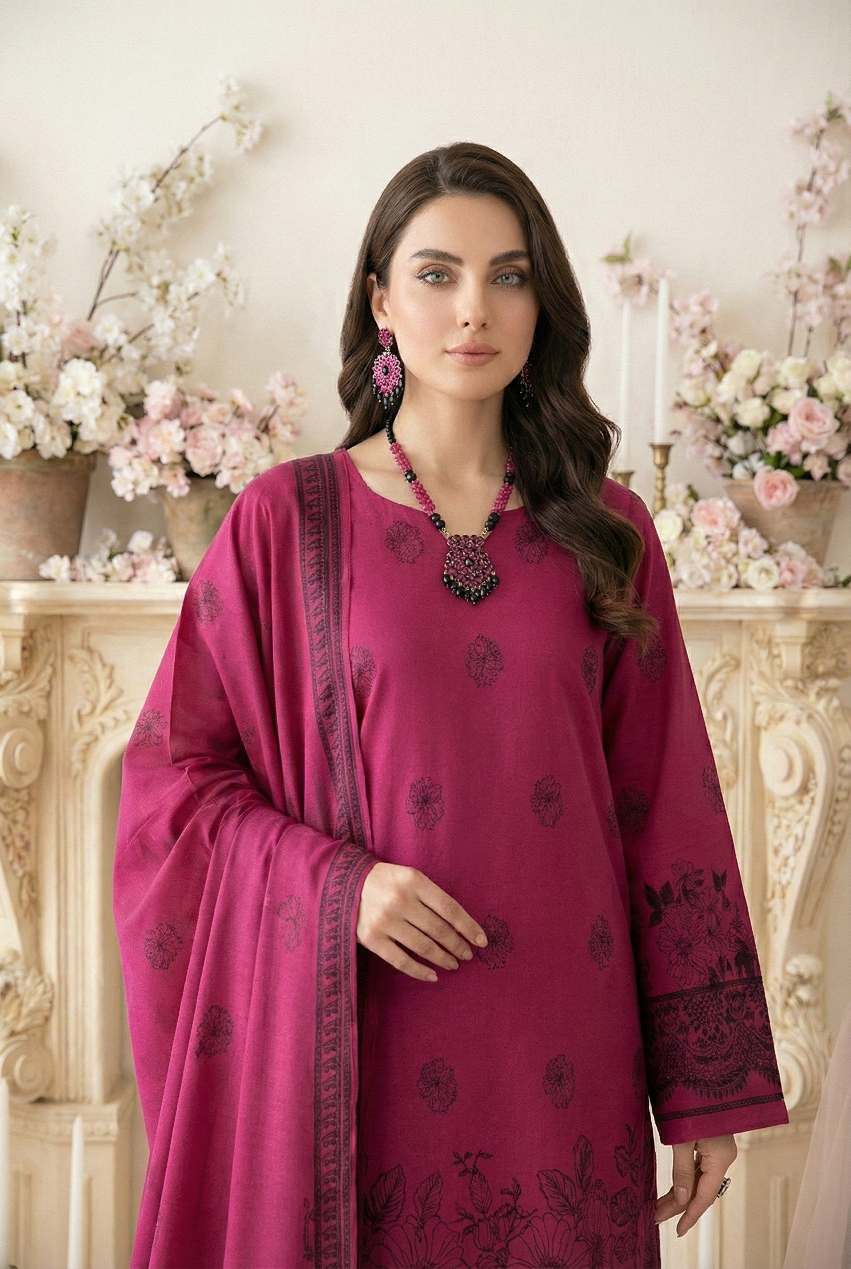 Rania’s Digital Look Brosha Jacquard 3-Piece Suit RNS-BRJ-3P-512