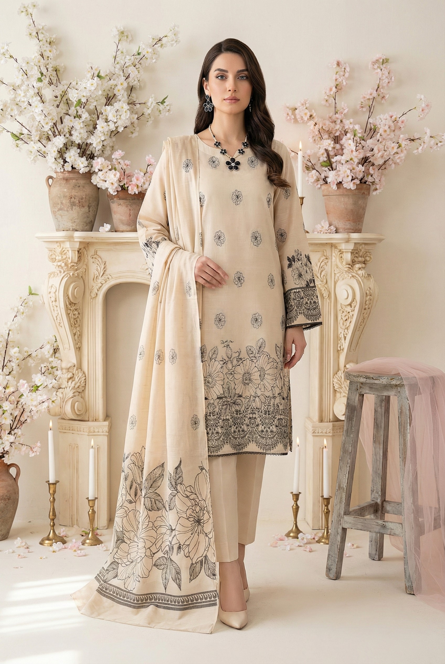 Rania’s Digital Look Brosha Jacquard 3-Piece Suit RNS-BRJ-3P-508