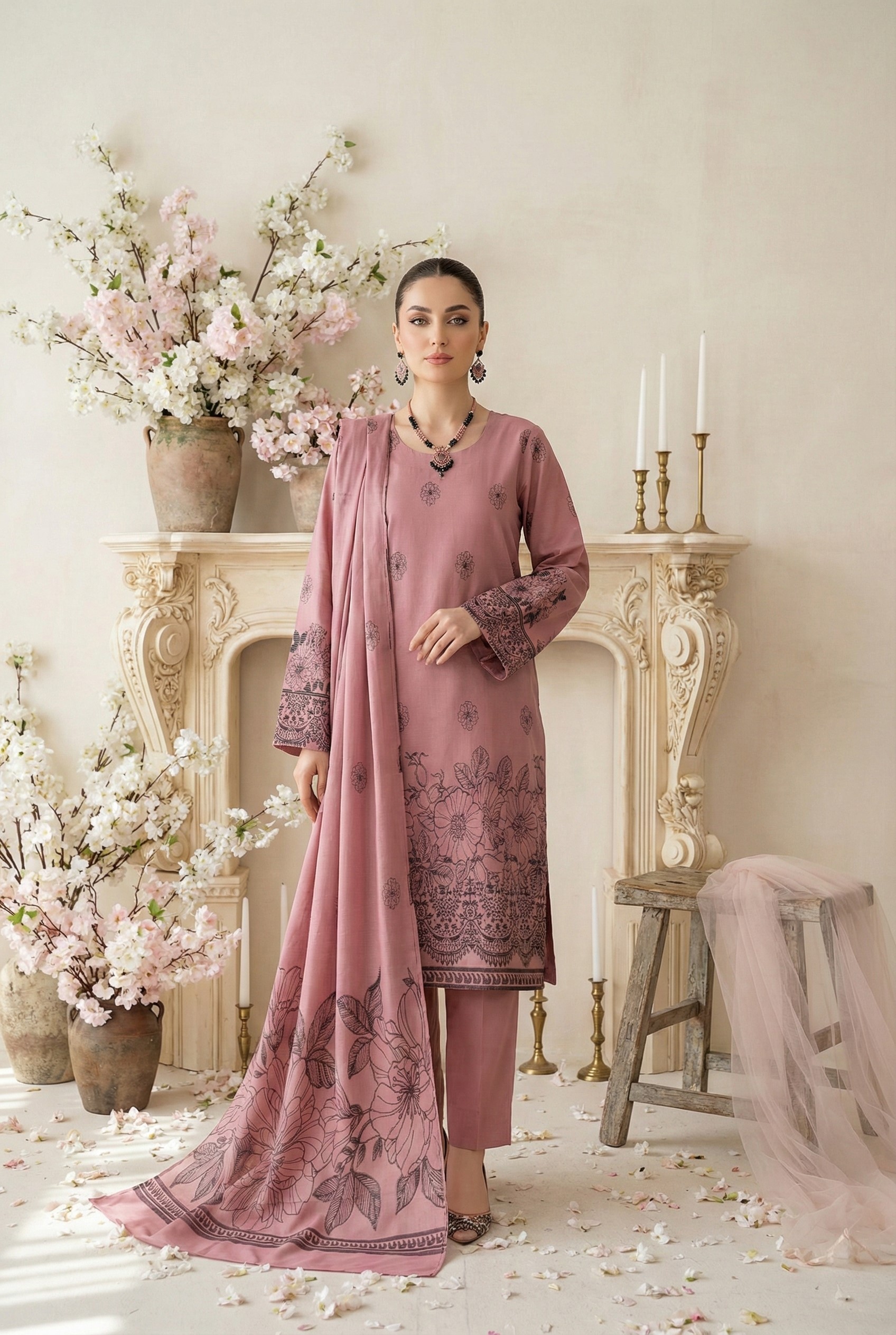 Rania’s Digital Look Brosha Jacquard 3-Piece Suit RNS-BRJ-3P-507